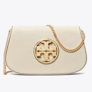 Tory Burch Ivory Crossbody Bag with Gold Chain